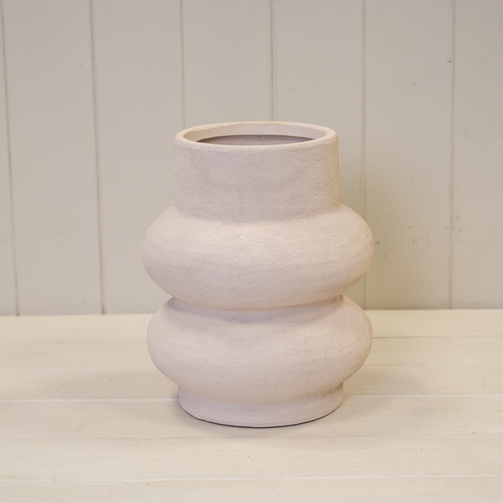 Stone White Sculptured Decorative Vase-1