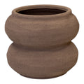 Brown textured Stone Sculptured Vase 14.8cm x 14.8cm x 12.2cm-0
