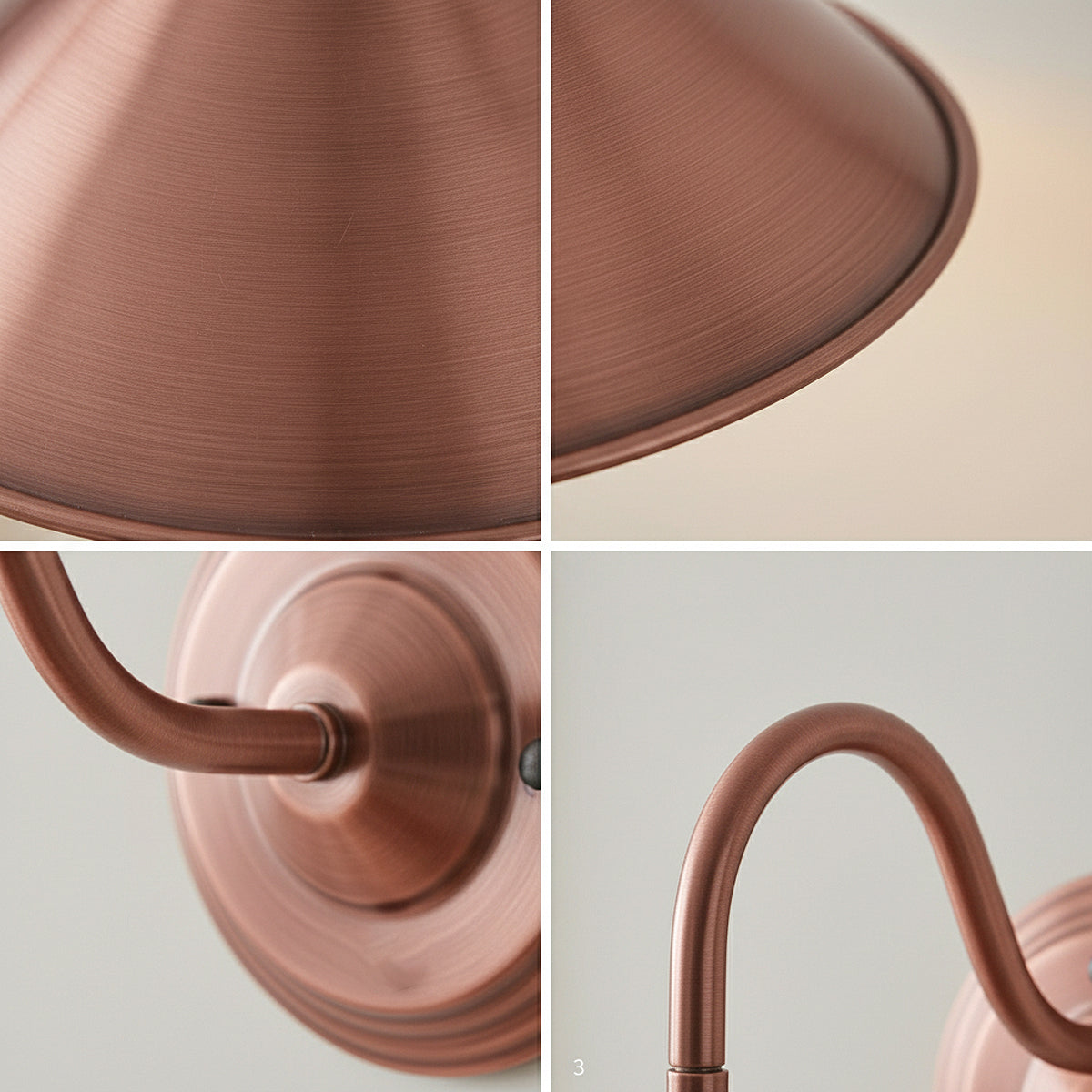Industrial Swan Neck Wall Light Curved Arm Cone Fitting ~5575-14