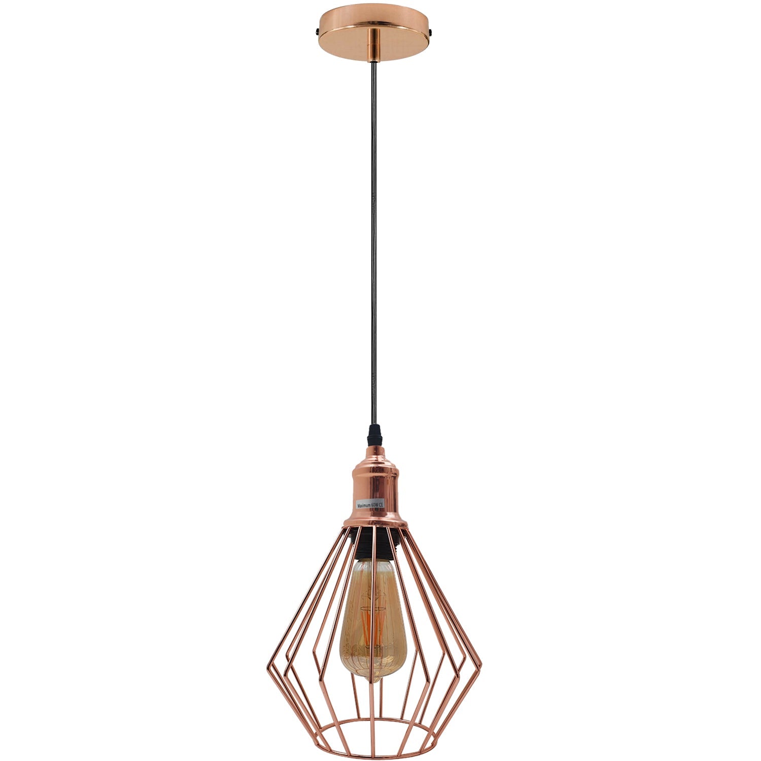 Metal Diamond Cage Ceiling Pendant Light Modern Hanging Lamps~1357-5