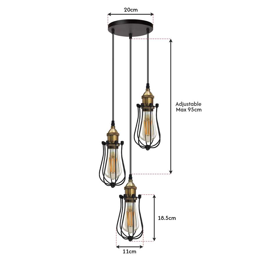 Stylish Light Bulb Cages & Cluster Ceiling Lights ~ 5168-1
