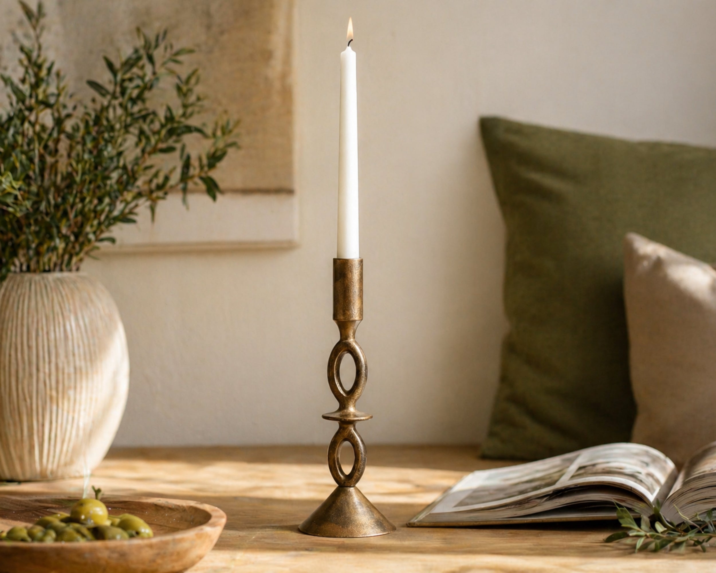 Cessna Gold Candle Holder Irregular Shape-0