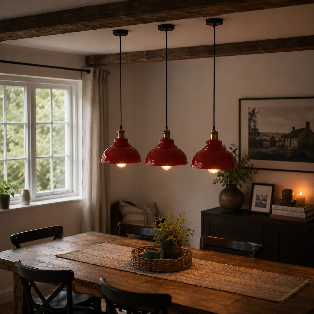 Vintage Farmhouse Hanging Lamp Dimmable ~2101-0