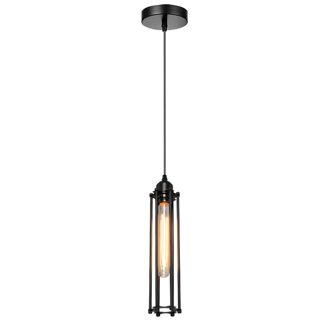 Retro Industrial Metal Wire Cage Black Pendant Light | Ceiling Hanging Lamp ~1494