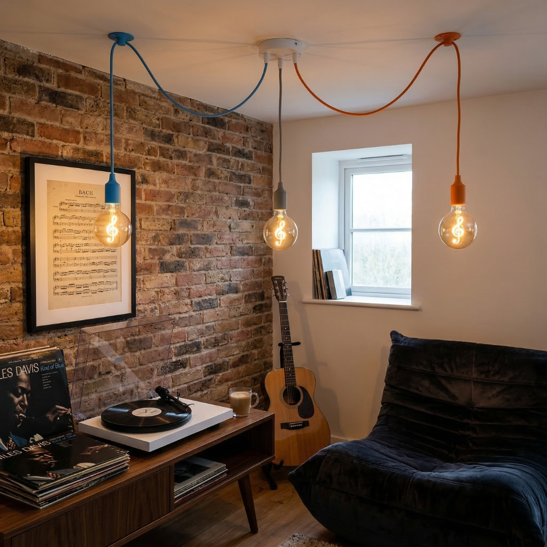3-Head Colourful Spider Pendant Light | E27 | UK ~5184-0