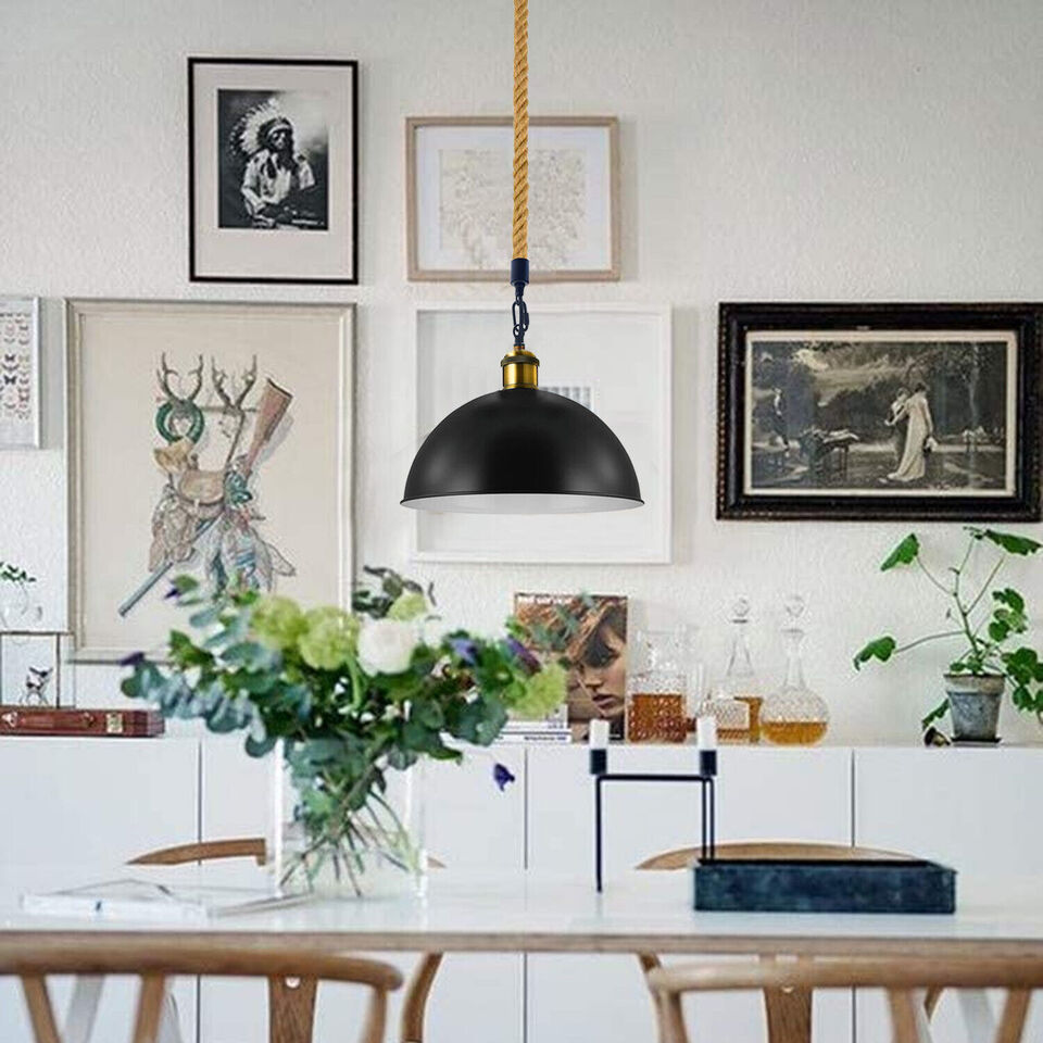 Dome Hemp Rope Pendant Ceiling Light~1656-2