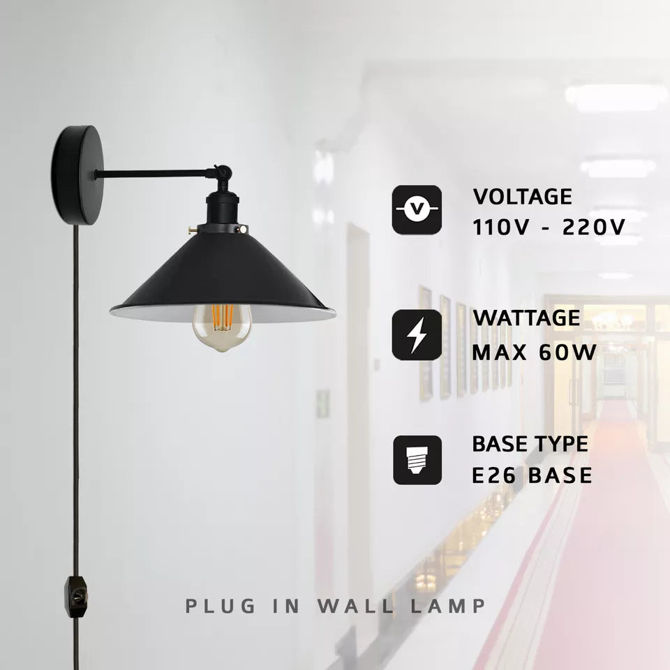Plug In Wall Fitting 4M Table Bedside Lamps ~5802-2