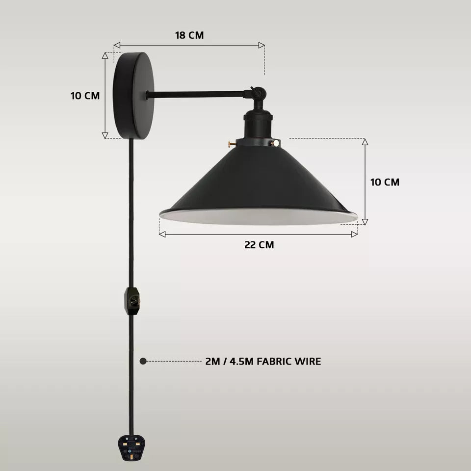 Plug In Wall Fitting 4M Table Bedside Lamps ~5802-1