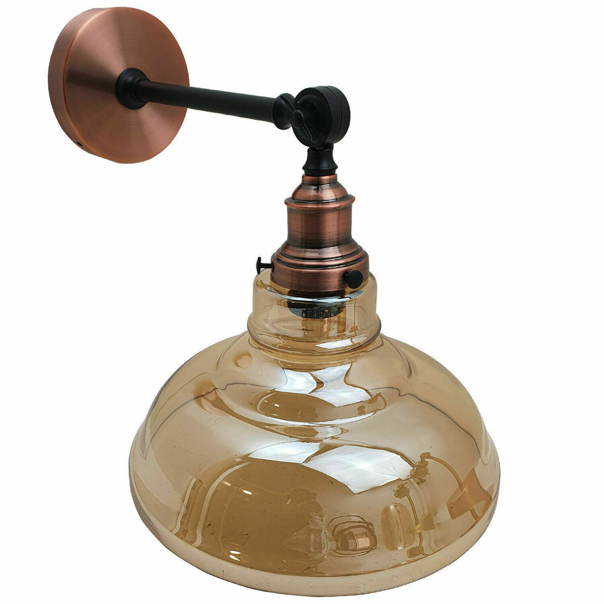 Smoky Glass Wall Lights Retro Wall Sconce UK ~2697-5