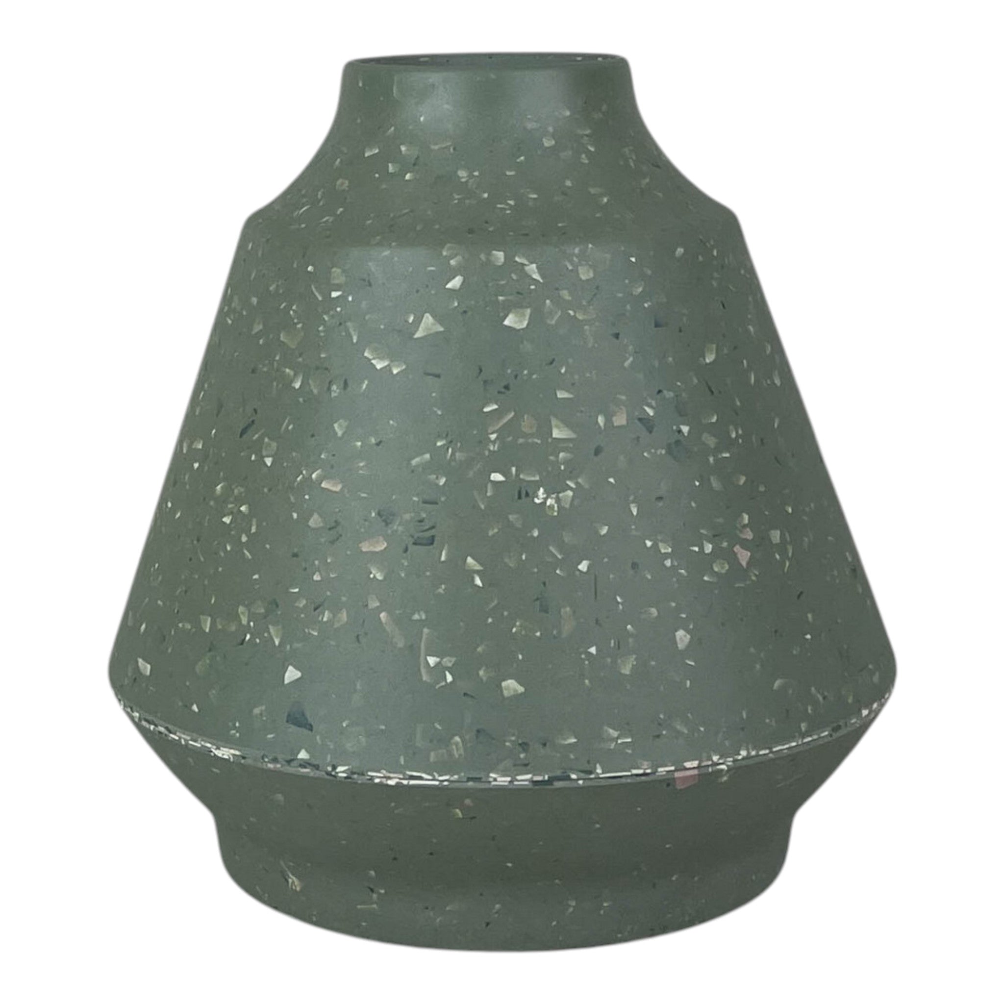 Earthy Sage Bamboo Terazzo Skandi Vase 18cm-0