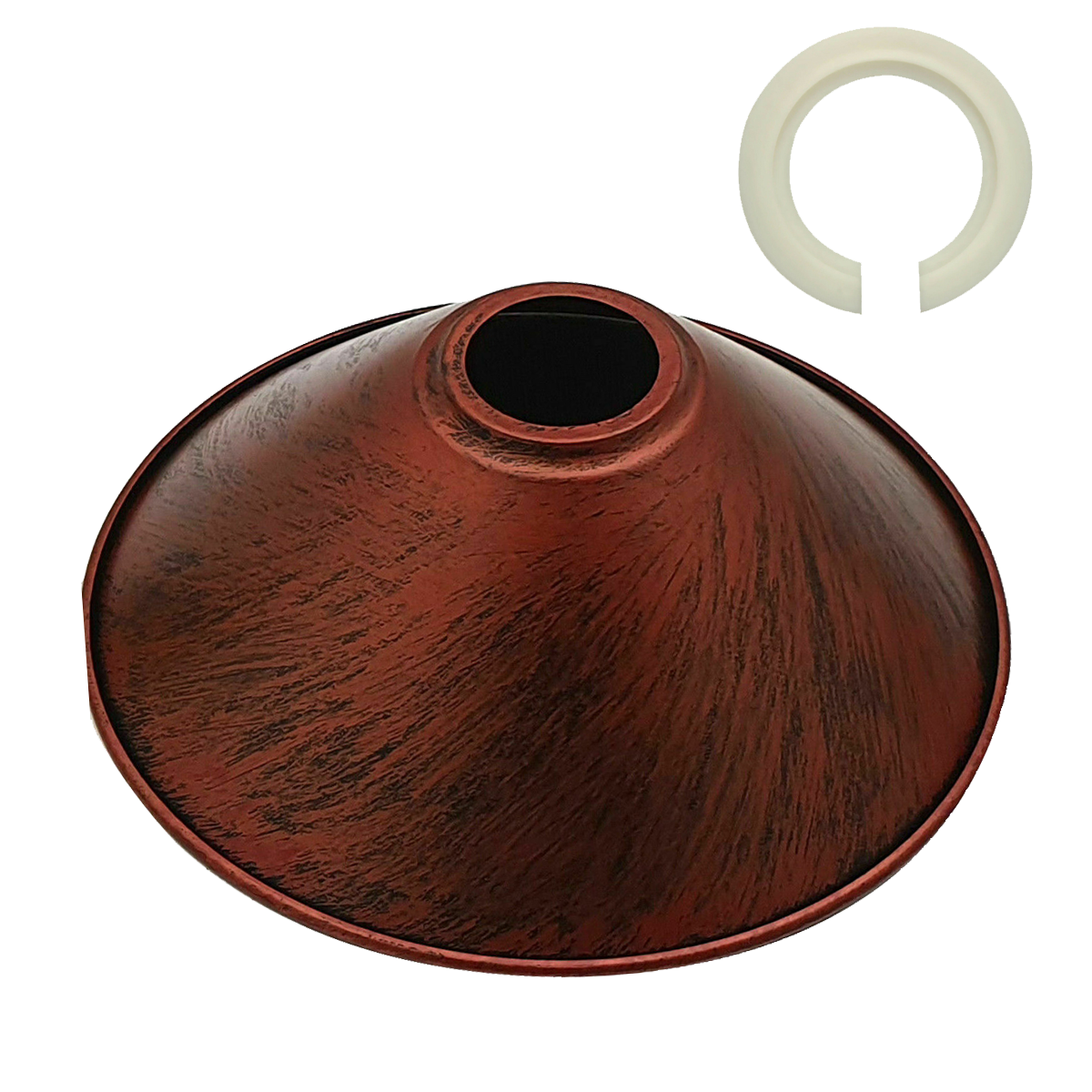Modern Rustic Red Colour Metal Easy Fit Cone Shape Lampshade~1095-3