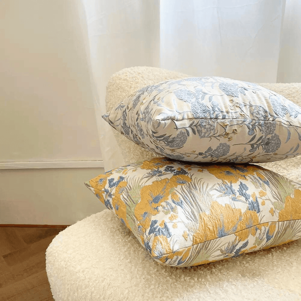 Designer Fabric Flower Pattern Cushion Covers 45cm x 45cm 18x18 Inches-2
