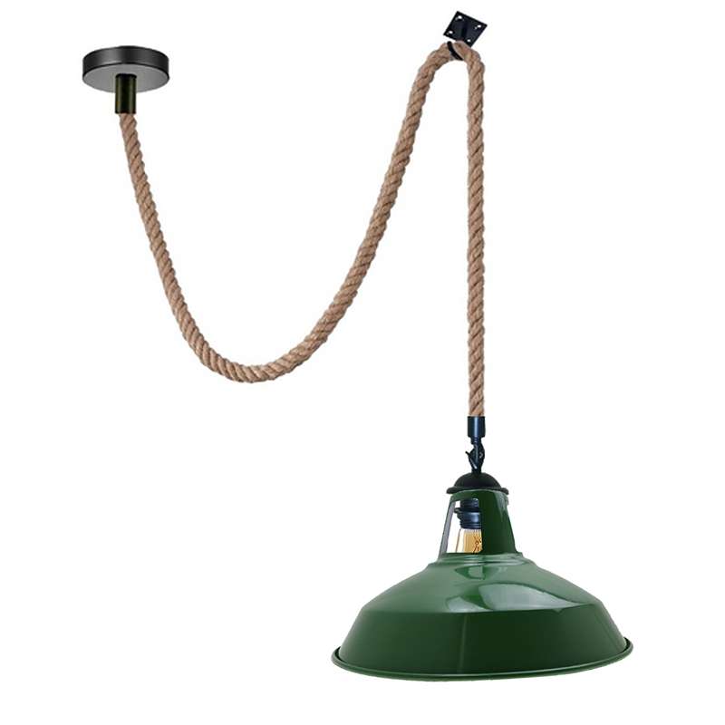 Hemp Rope Metal Hooked Pendant Light ~5045-6