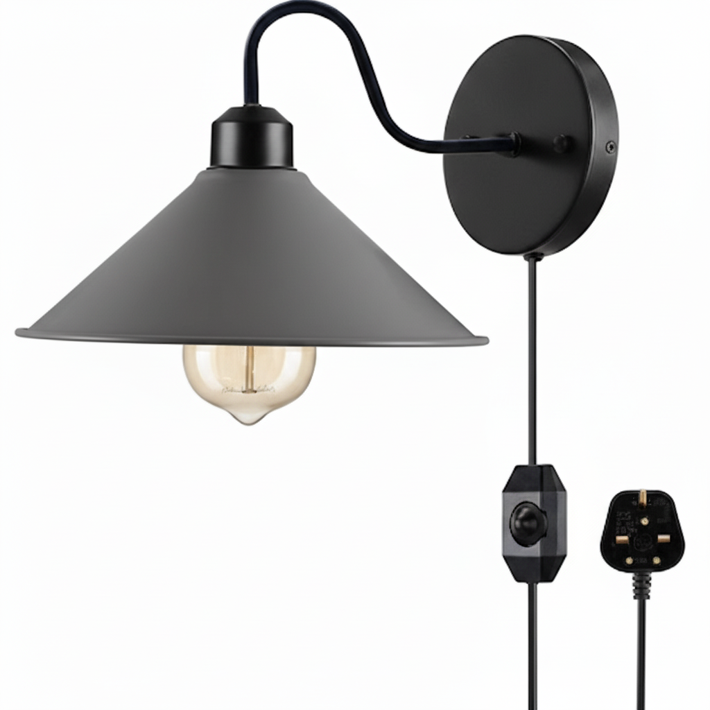 E27 Plugin Wall Light With Dimmer ~6442-10