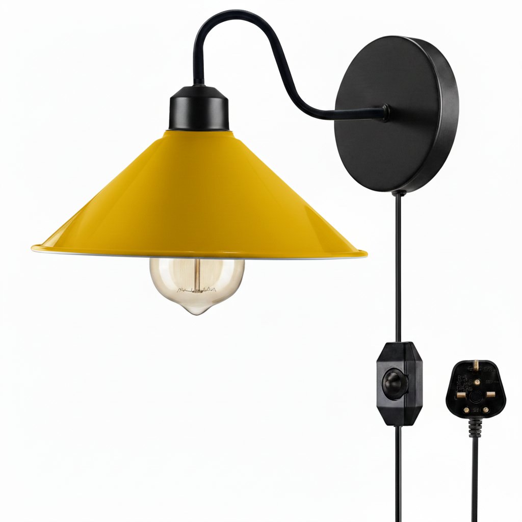 E27 Plugin Wall Light With Dimmer ~6442-9