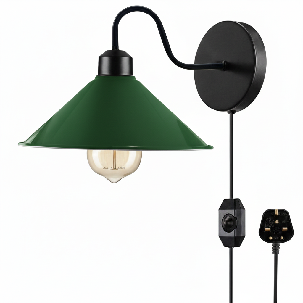E27 Plugin Wall Light With Dimmer ~6442-6