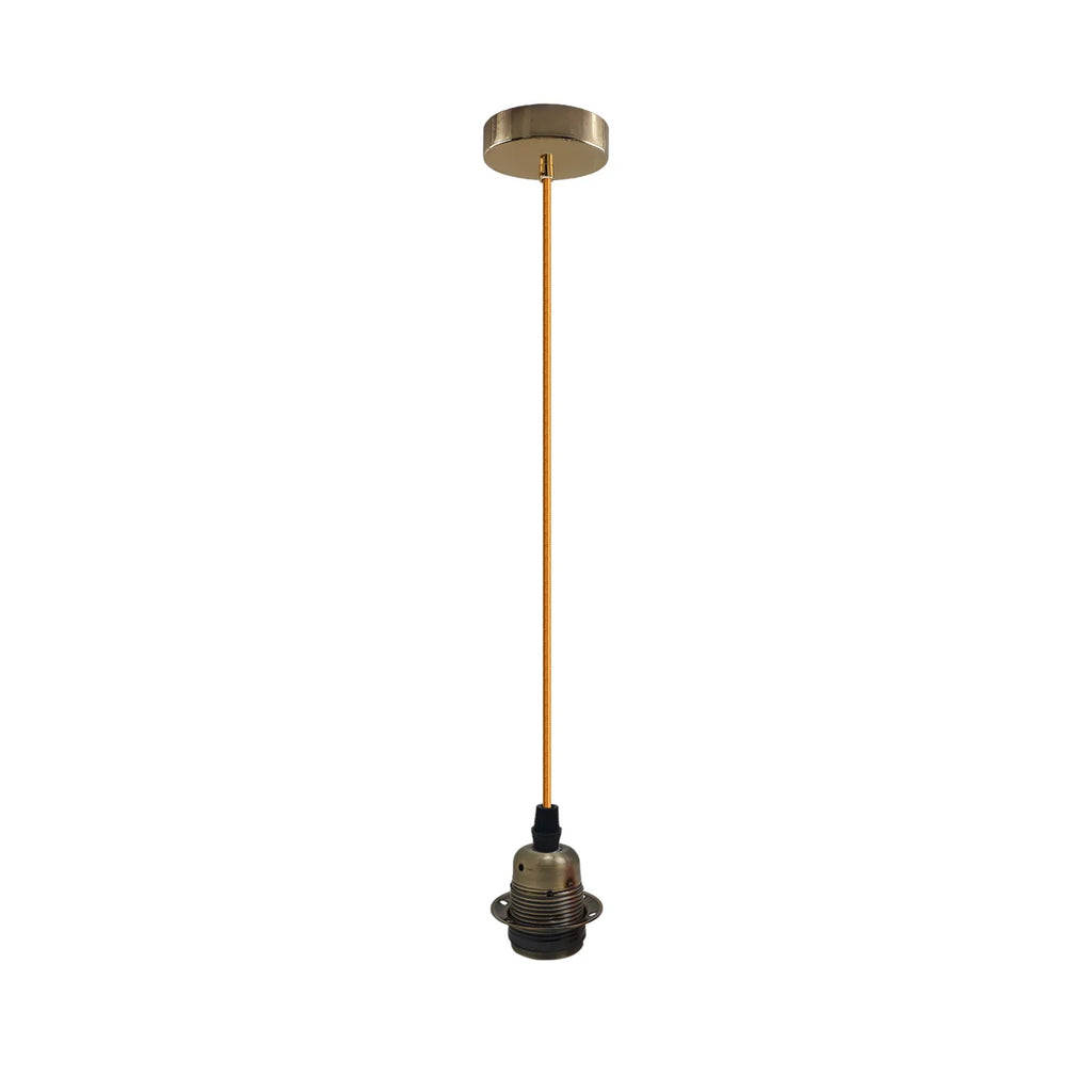 Green Brass Pendant Light E27 Lamp Holder E27 UK Holder Set with 2m Cable.~2335-3