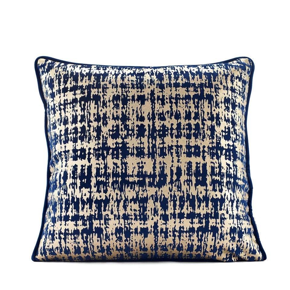 Gold Abstract Velvet Cushion Cover (18x18" - 45x45 cm)-1