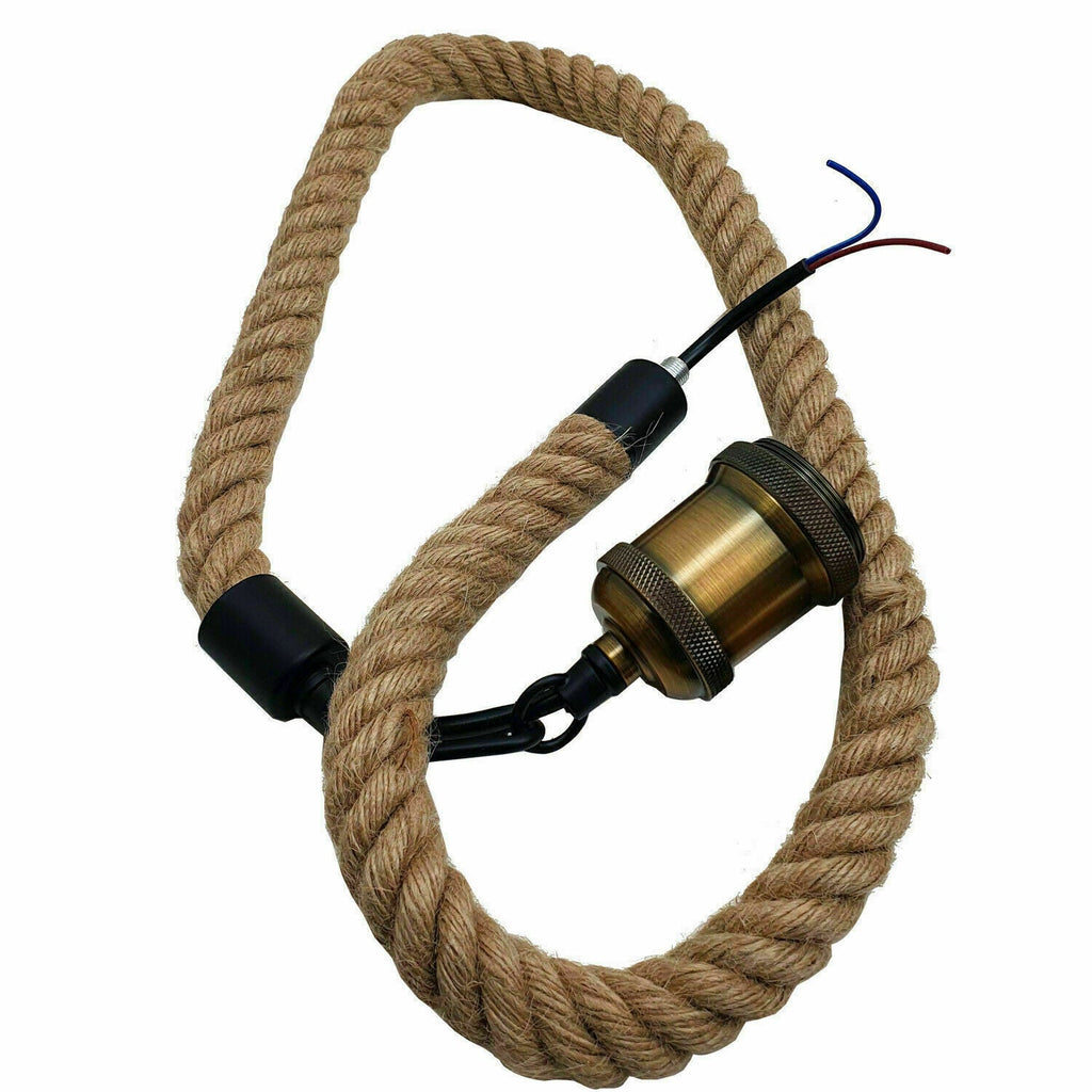 Hemp Rope 3 Head Pendant Ceiling Light Retro Lamp~1931-4