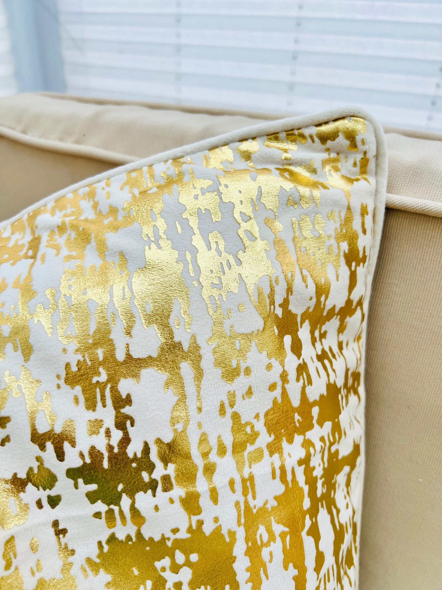 Gold Abstract Velvet Cushion Cover (18x18" - 45x45 cm)-4