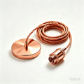 E27 Rose Gold Pendant Light Fitting Ceiling Rose Fabric Cable~2383-0