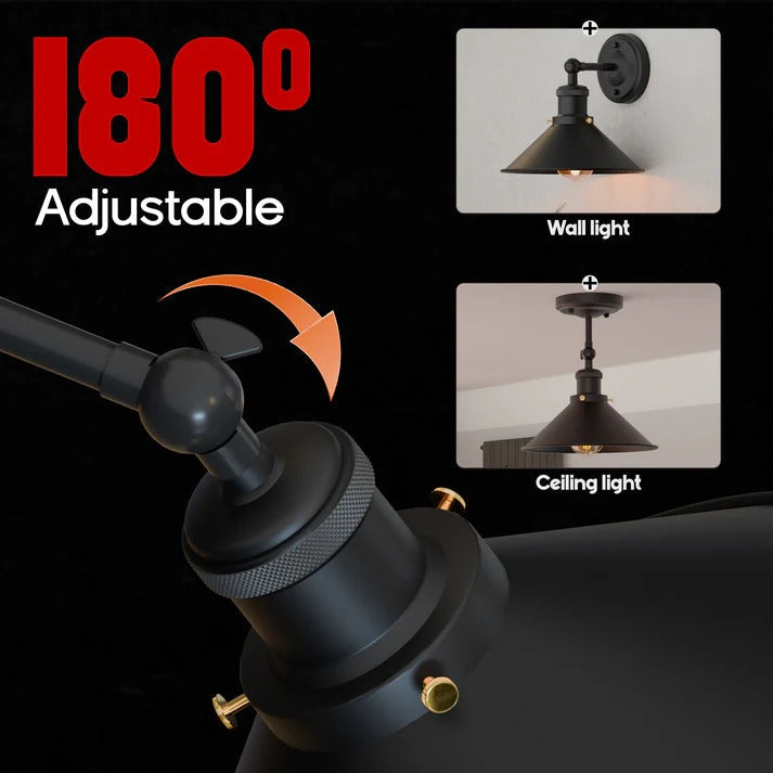 Industrial  Metal Adjustable Arms Wall Lights Fittings Sconce Lamp~5996-4