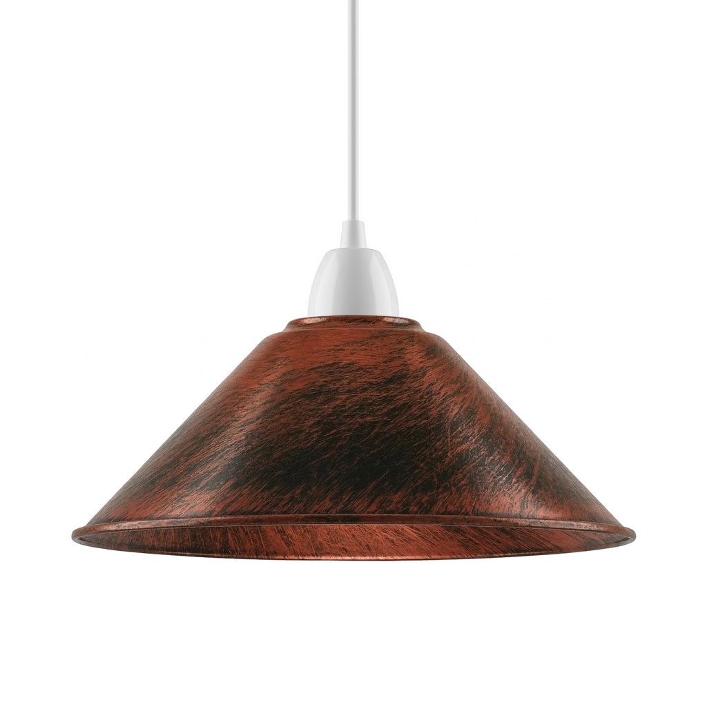 Modern Rustic Red Colour Metal Easy Fit Cone Shape Lampshade~1095-0