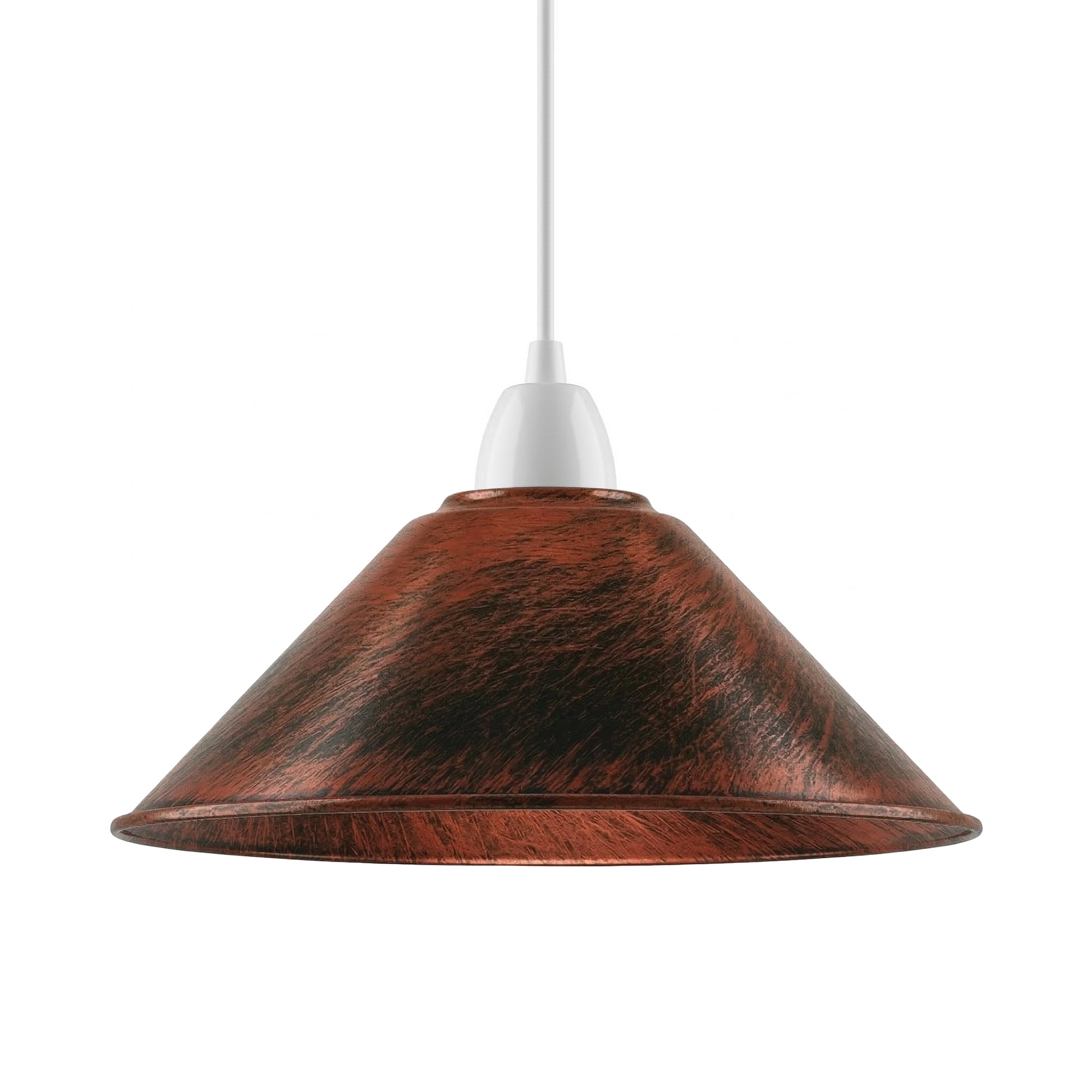 Modern Rustic Red Colour Metal Easy Fit Cone Shape Lampshade~1095-0