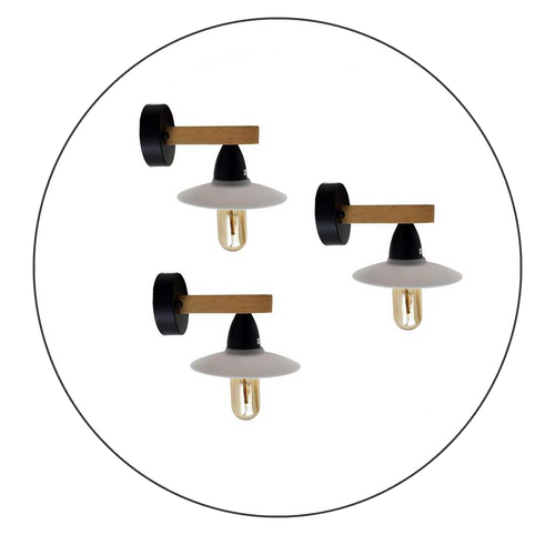 3 Pack Modern Wall Lights with Filament Bulbs~2301-1