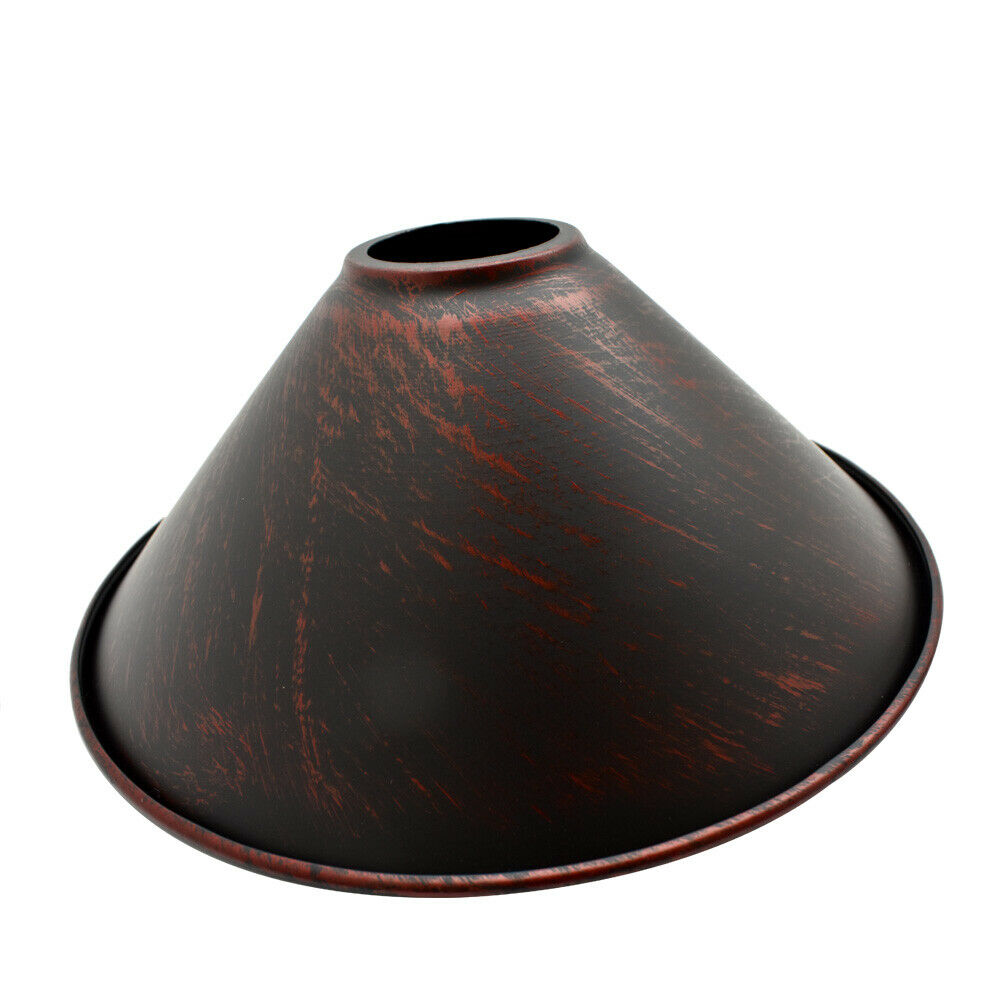 Modern Rustic Red Colour Metal Easy Fit Cone Shape Lampshade~1095-4