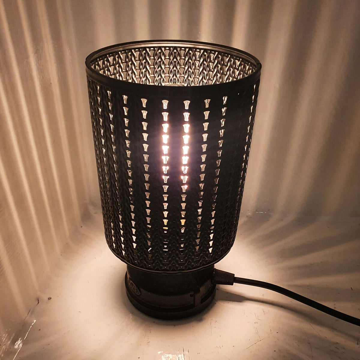 Antique Brass Table Lamp Black Cage Design ~4076-0