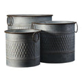 Set of Three Zinc Honeycomb Planters-0