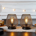 Set of 2- 6.5''H Metal Table Lamps (Brown)-0