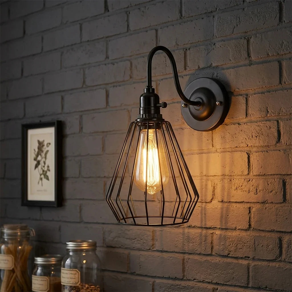 Black Cage wall lights ~2670
