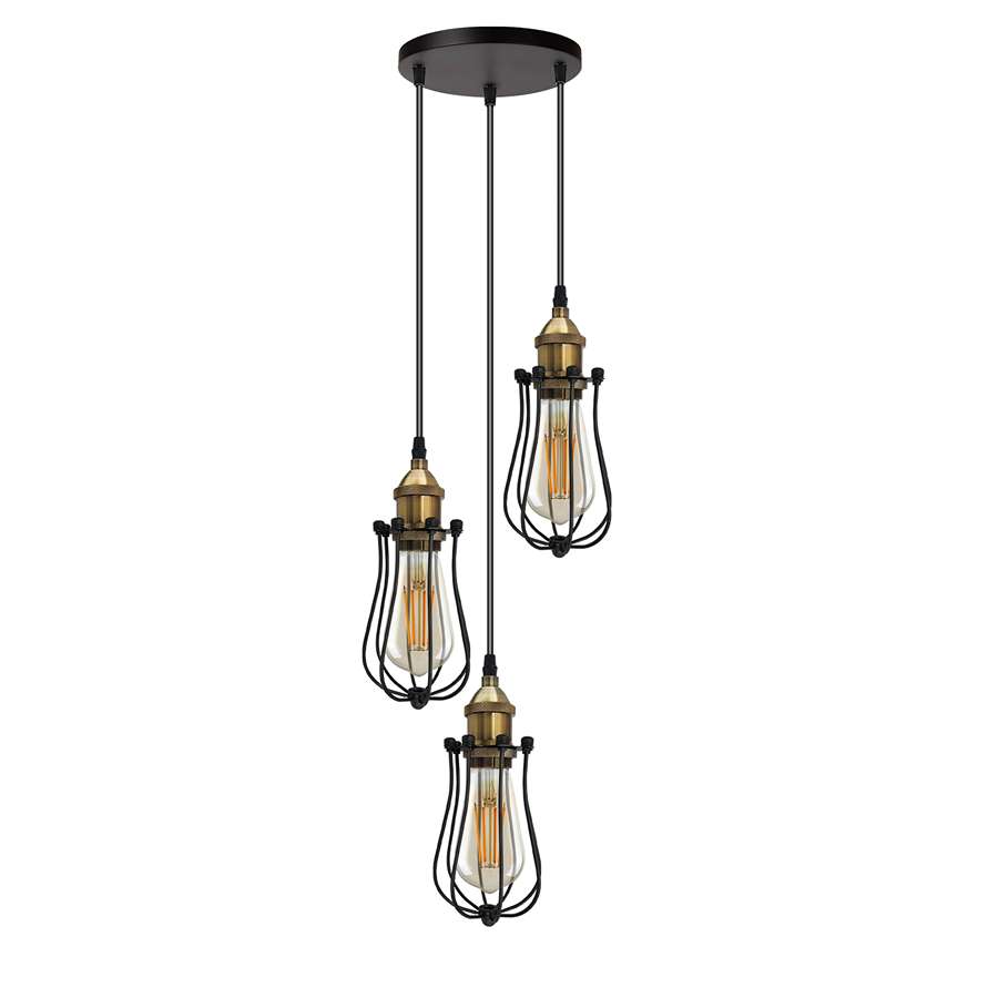 Stylish Light Bulb Cages & Cluster Ceiling Lights ~ 5168-3