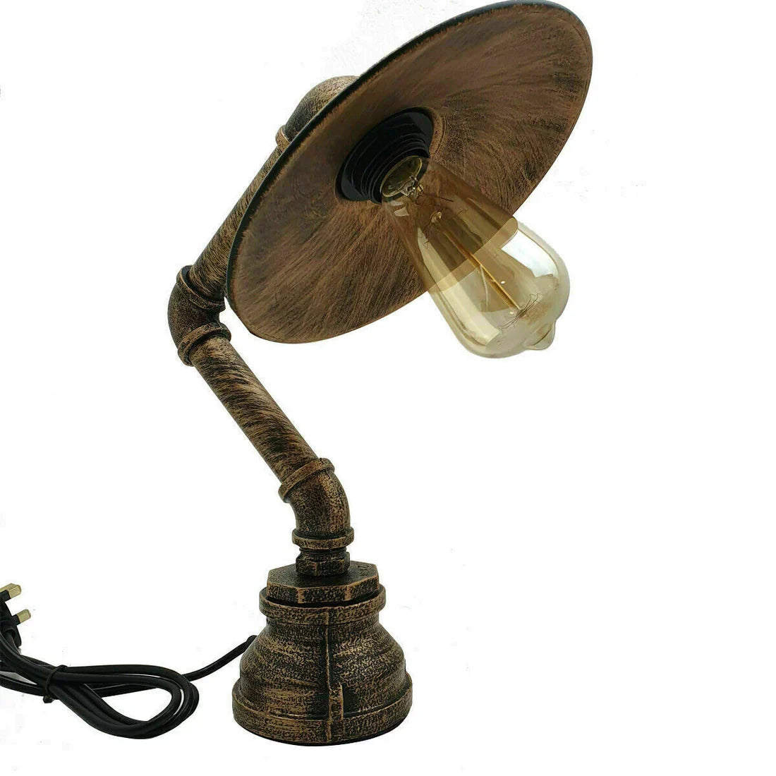 Vintage Industrial Desk Lamp Steel Pipe E27 Table Lamp ~5304-2