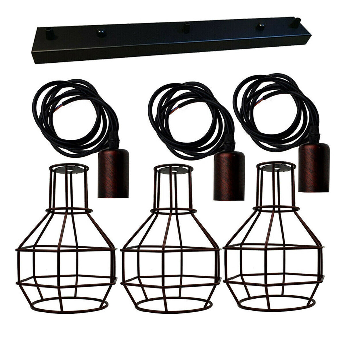Industrial Retro 3-Way Ceiling Pendant Lamp~5805-4