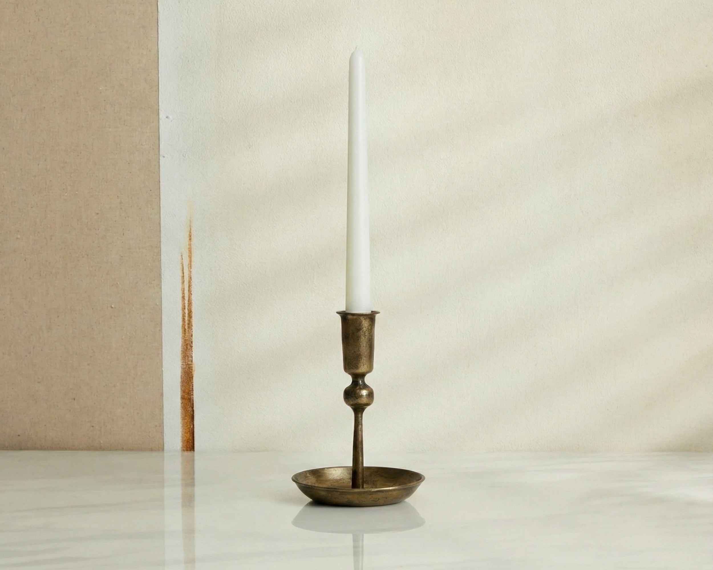 Noa Rustic Gold Candle Holder-2