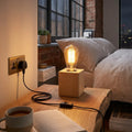 Nordic Wood Table Lamp Base E27 Plug In with Switch~4557-0