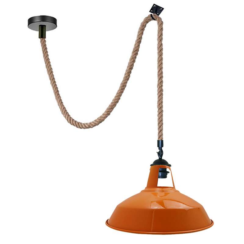 Hemp Rope Metal Hooked Pendant Light ~5045-8