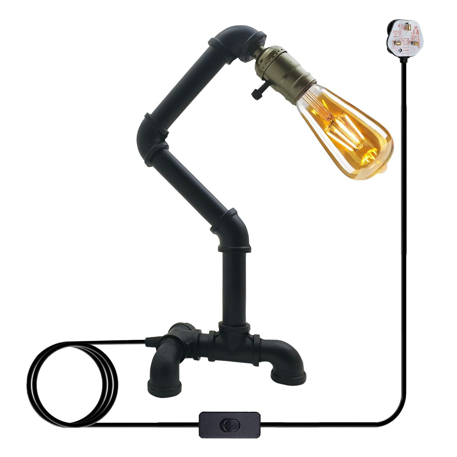 Industrial Steampunk Water Pipe Table Lamp E27~2836
