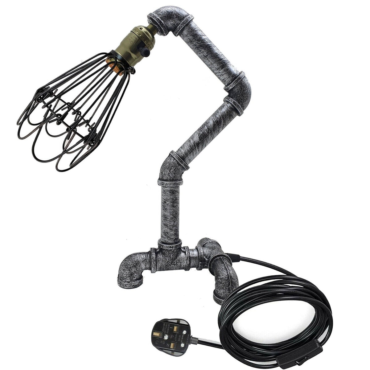Steampunk Water Pipe Desk Lamp Retro Plugin Lighting ~6091-12