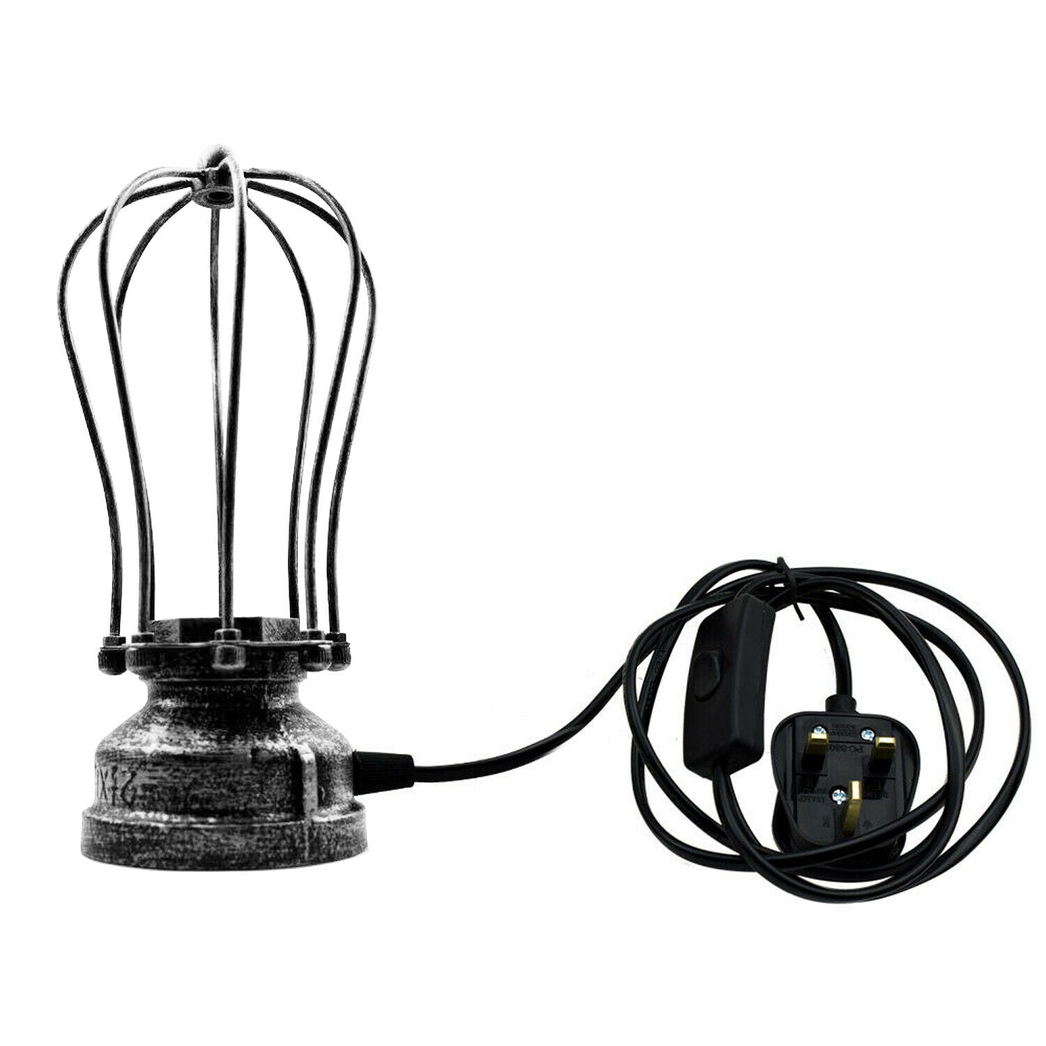 Industrial Steampunk Plug-In Table Lamp E27 Metal Cage~5012-3