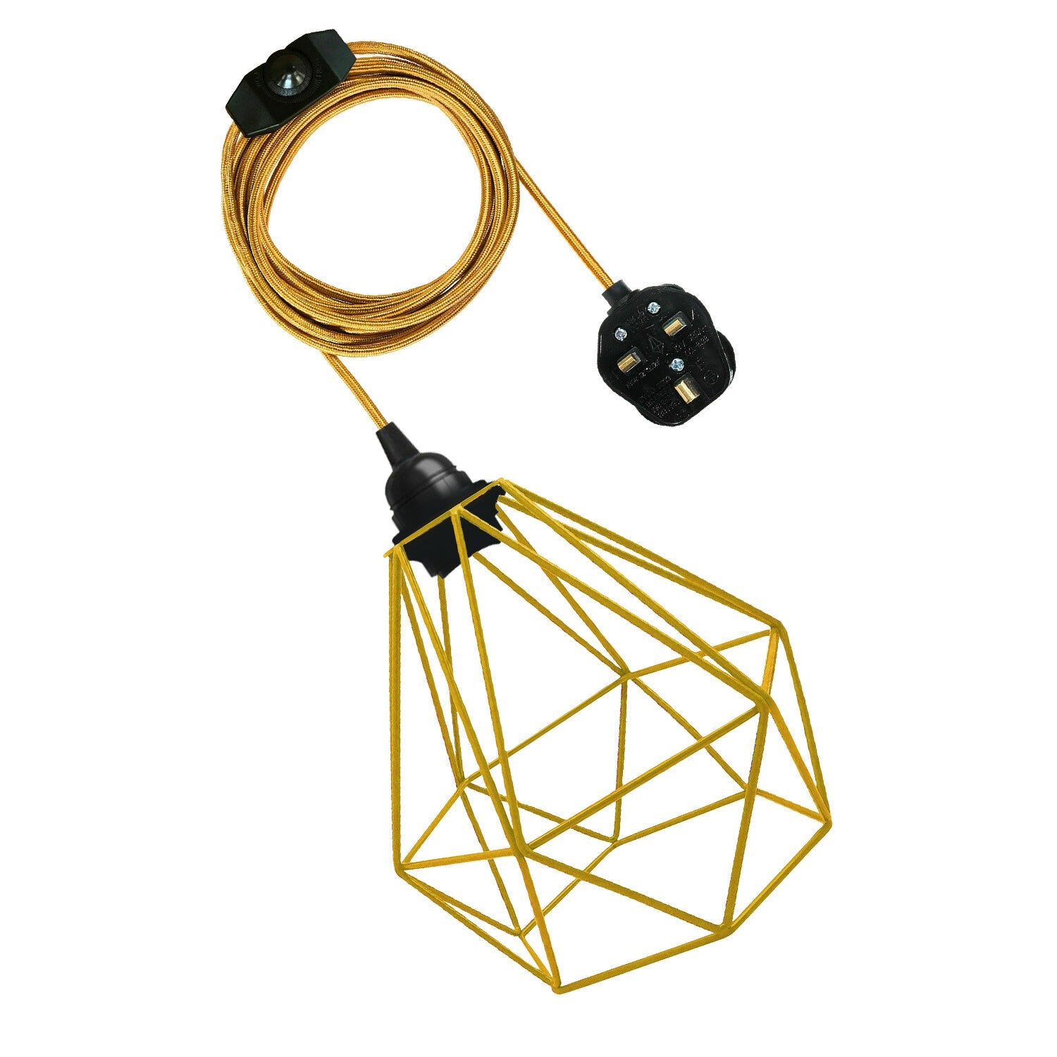 Vintage Fabric 4m Flex Cable Plug in Pendant Lamp E27 Fitting~3395