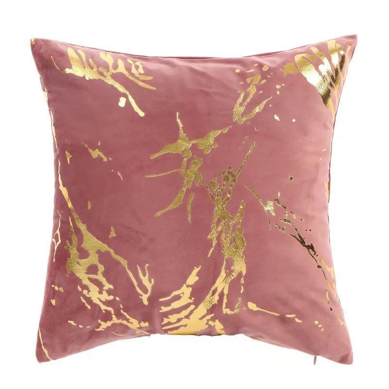 Gold Marble Pattern Design Velvet Cushion Covers 45 x 45 cm - Available in 3 Colours-4