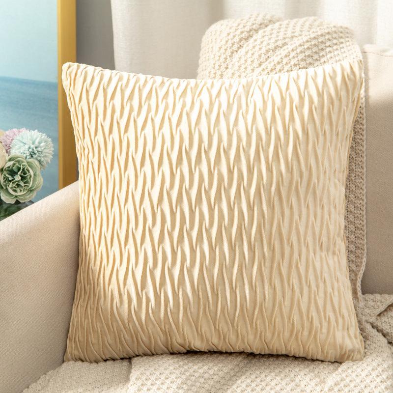 Scissors Pattern Velvet Cushion Covers 45X45CM - Cream Colour-0