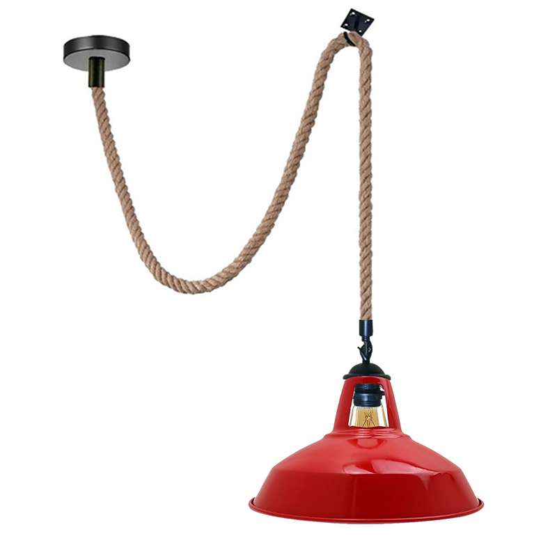 Hemp Rope Metal Hooked Pendant Light ~5045-7