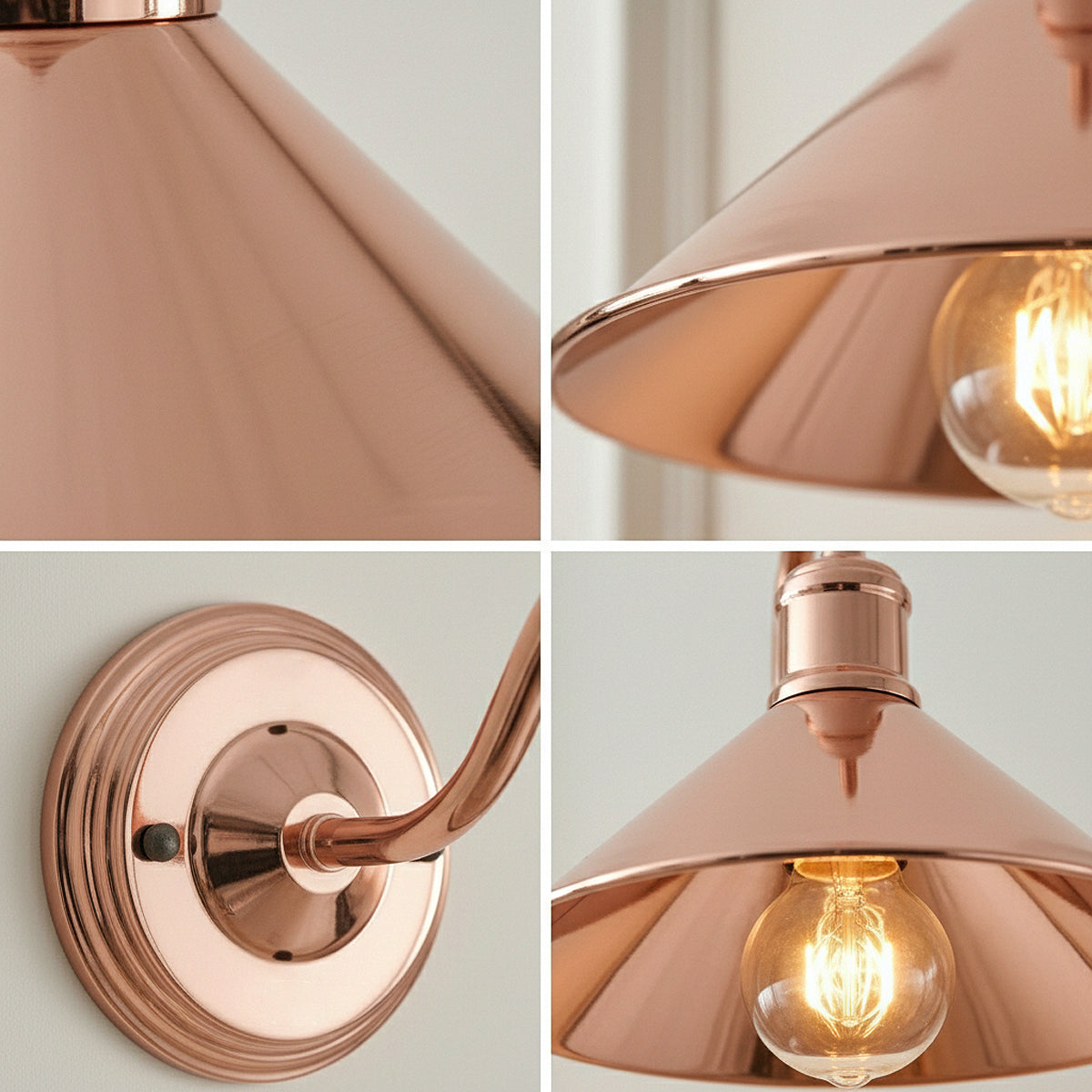 Industrial Swan Neck Wall Light Curved Arm Cone Fitting ~5575-8
