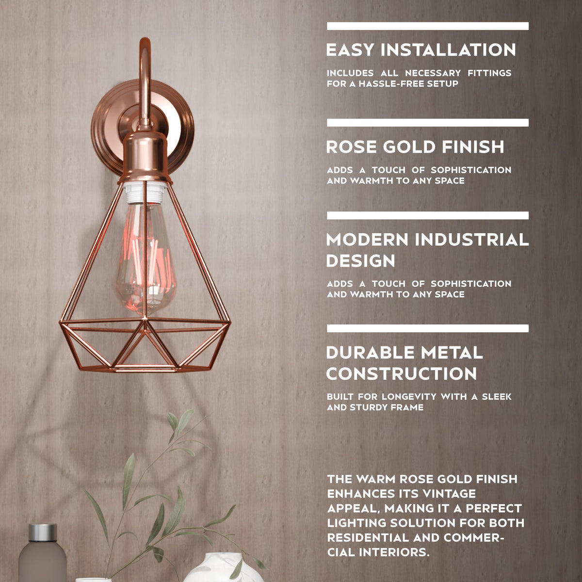 Modern Vintage Sconce Wall Light Cage Lamp Fitting Fixture ~5756-1