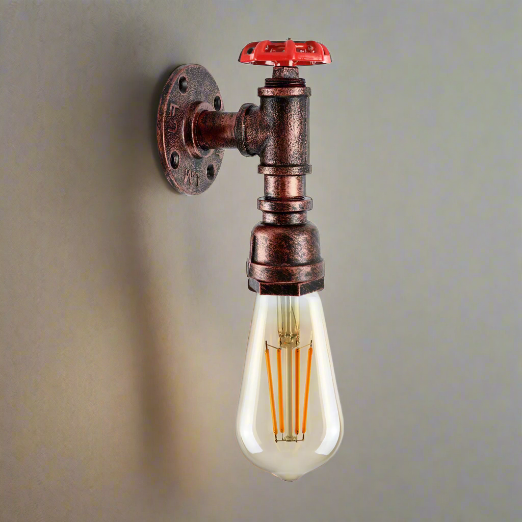 Vintage Industrial Steampunk Water Pipe Wall Light E27~2168-0